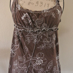 Large BCBG Maxazria Brown White Floral Beautiful L